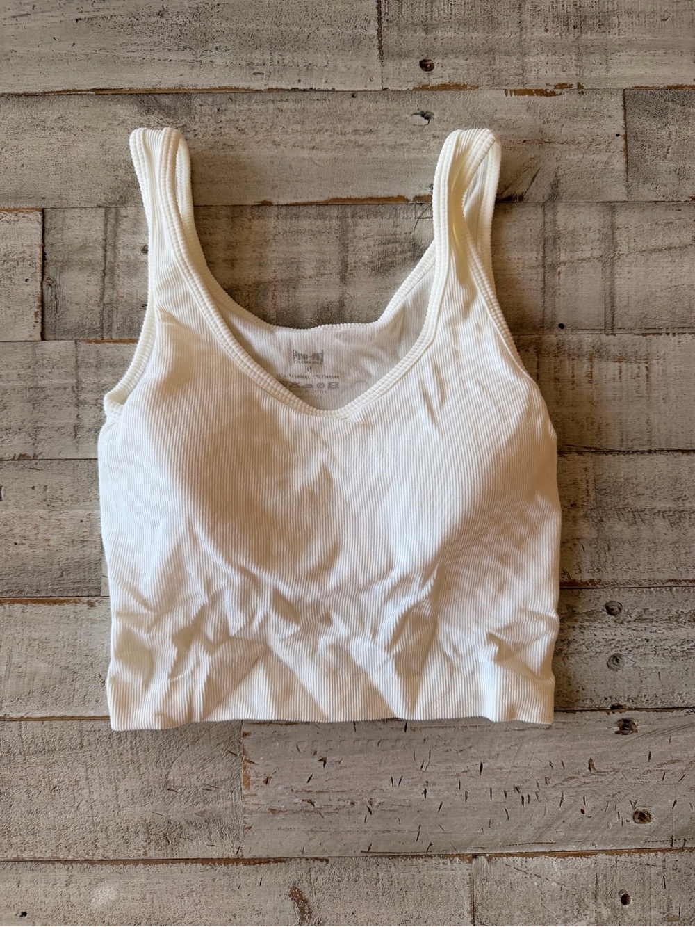 Seamless Ribbed White Crop Tank Bralette
